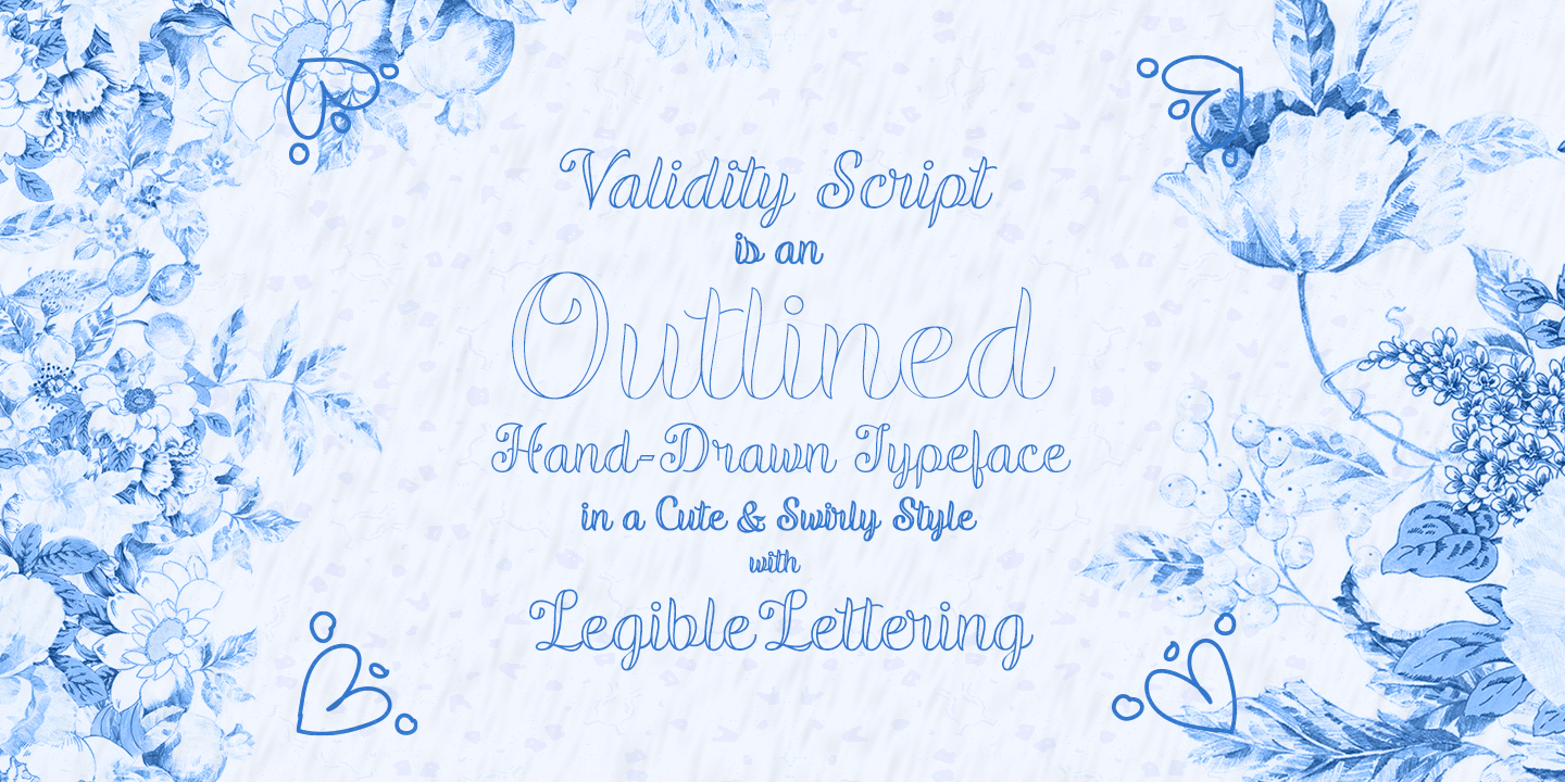 Przykład czcionki Validity Script Thin Italic